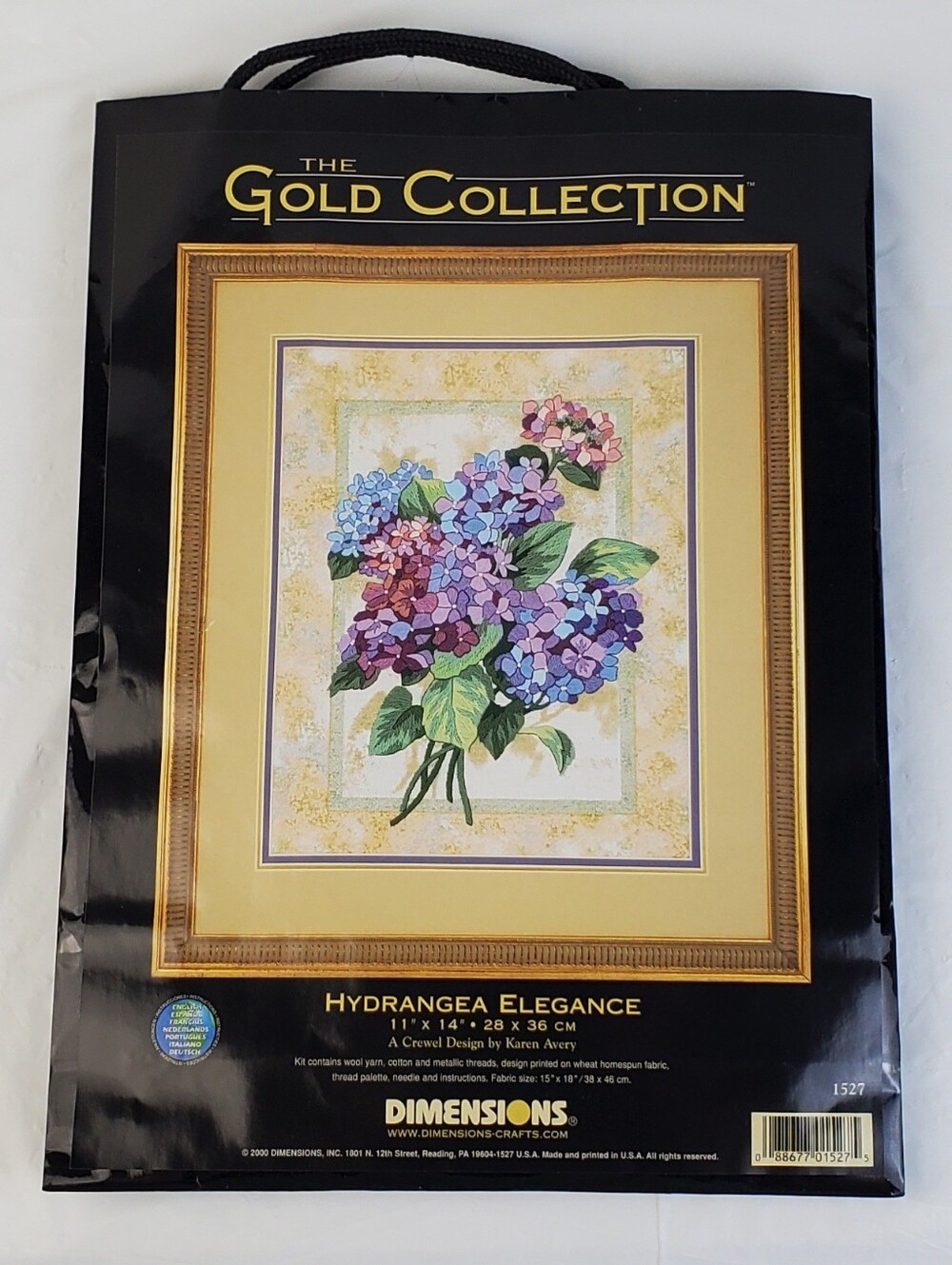 Dimensions Gold Collection VTG Y2K Hydrangea Elegance Crewel Kit # 1527 - NOS